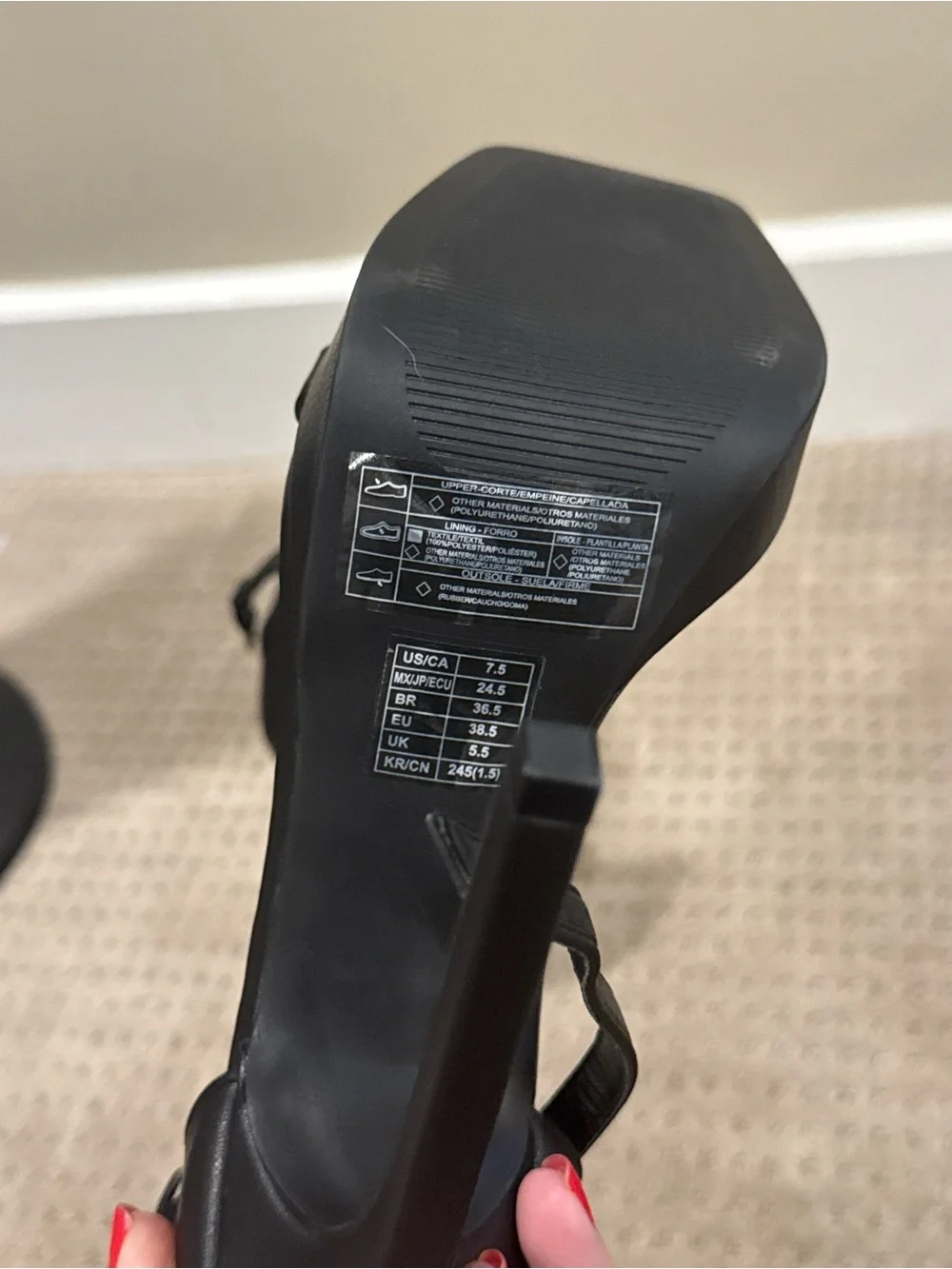 Forever 21 Black Platform Ankle-Strap Heels